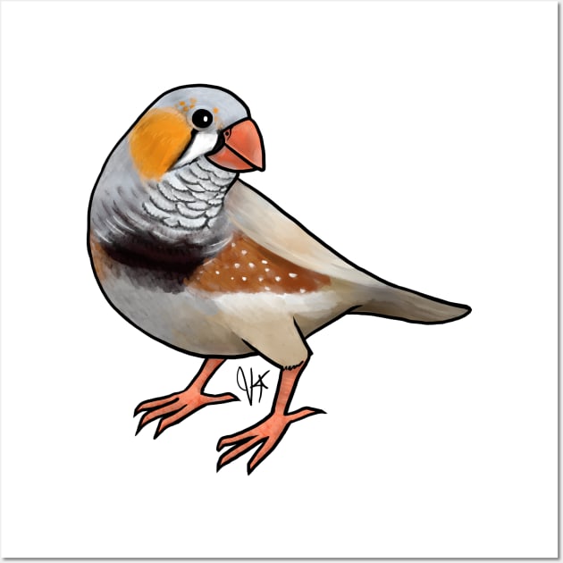 Bird - Finch - Zebra Finch Wall Art by Jen's Dogs Custom Gifts and Designs